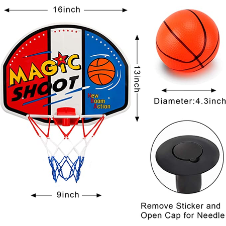 Indoor Mini Basketball Hoop and Backboard - 16" x 13" - Image 3