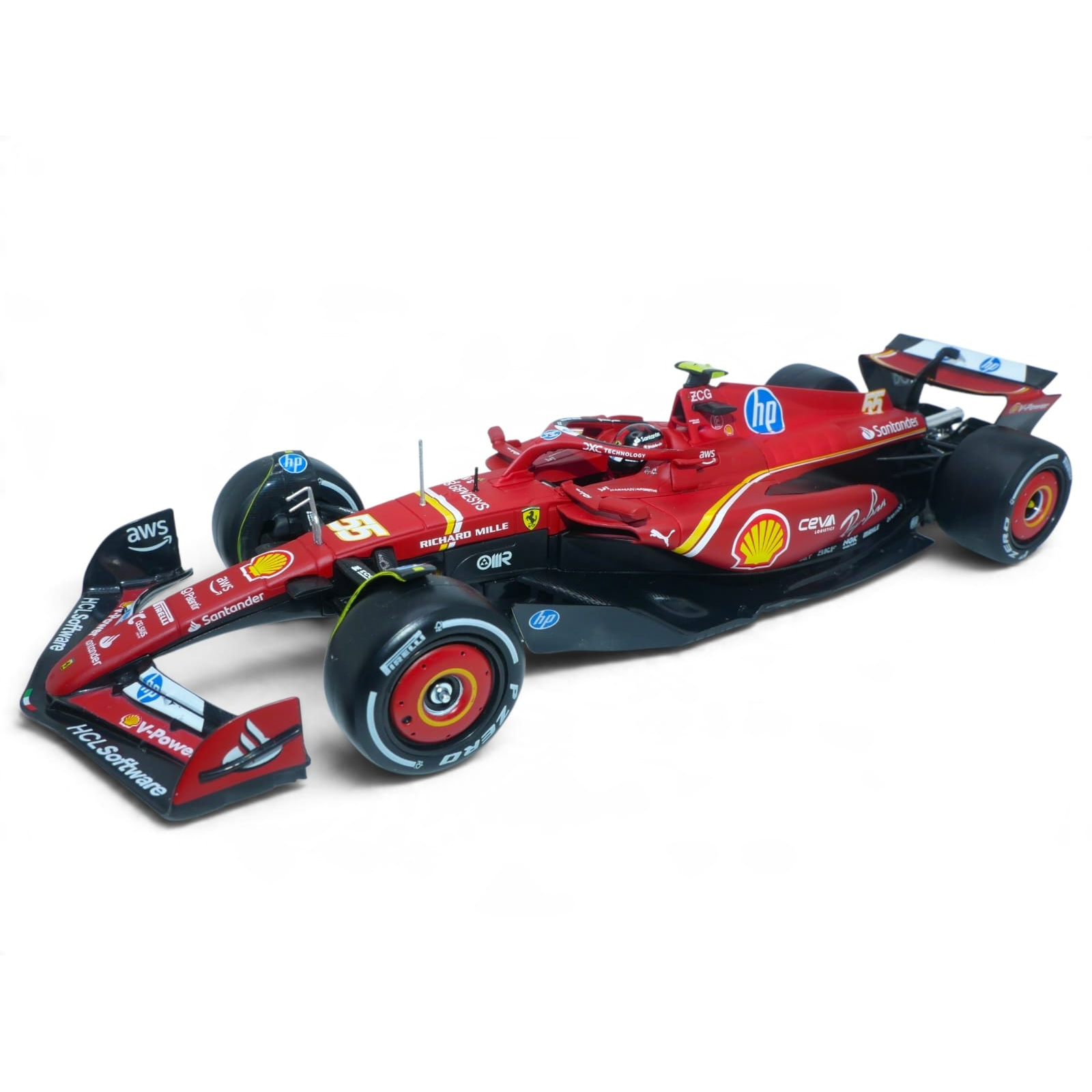 Bburago 1:24 Plastic Ferrari SF-24 #55 Sainz - Image 2