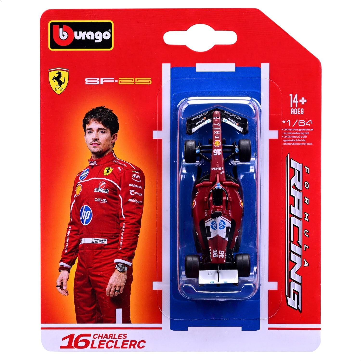 1:64 Ferrari SF-25 #16 Charles Leclerc without Helmet