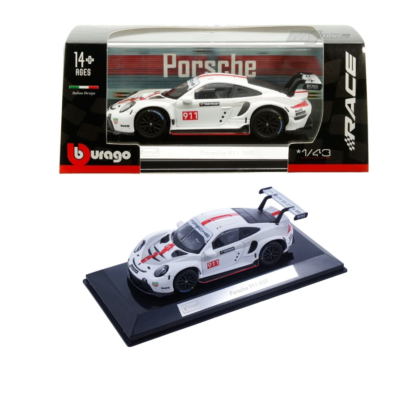 Bburago 1:43 Porsche 911 RSR in Acrylic Box w/Sleeve