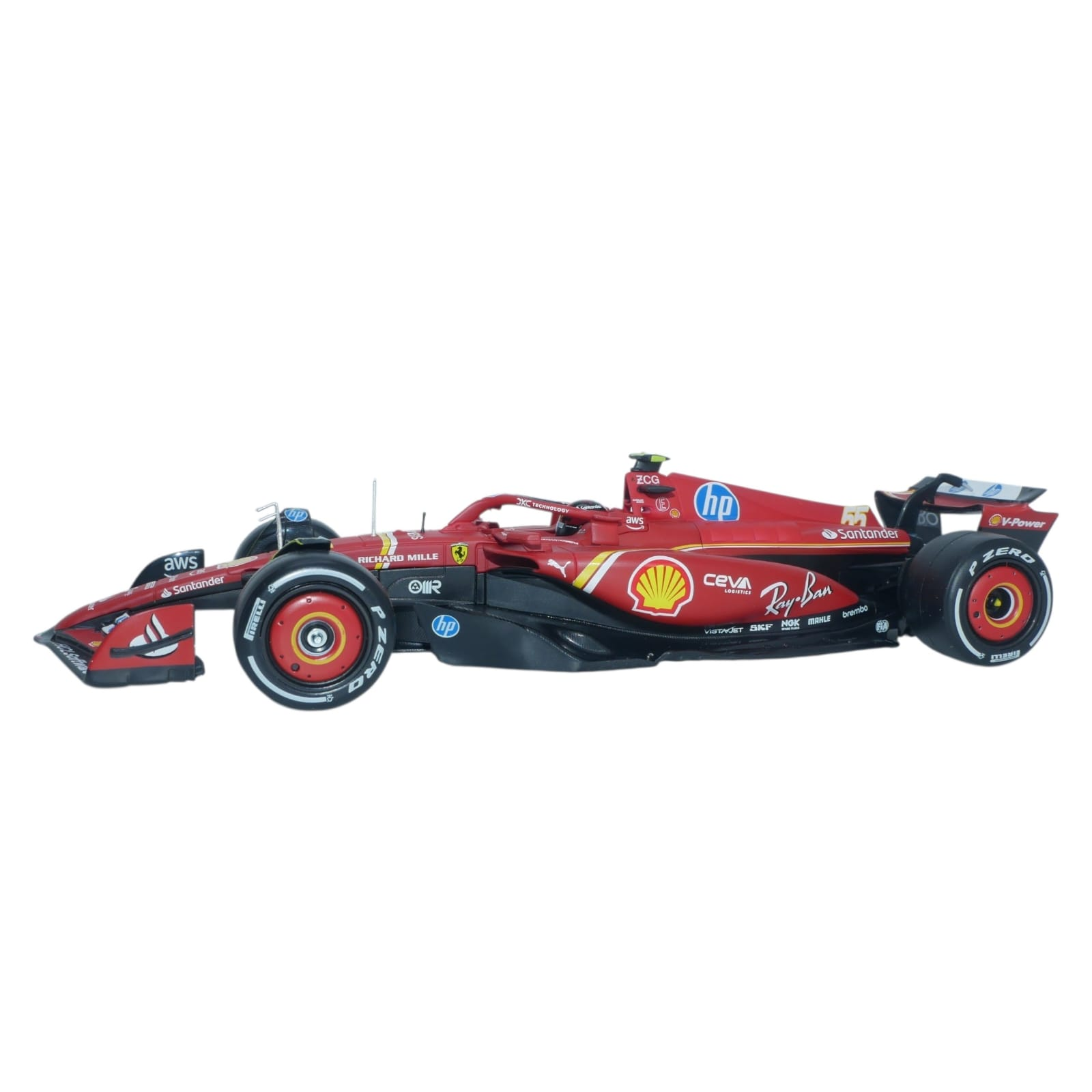 Bburago 1:24 Plastic Ferrari SF-24 #55 Sainz - Image 5